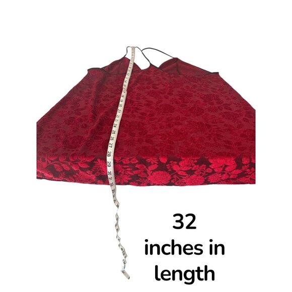 Vintage Petra Fashions Red Floral Lace Velvet Slip Dress – Size 1X – Red Sheer - Picture 7 of 7